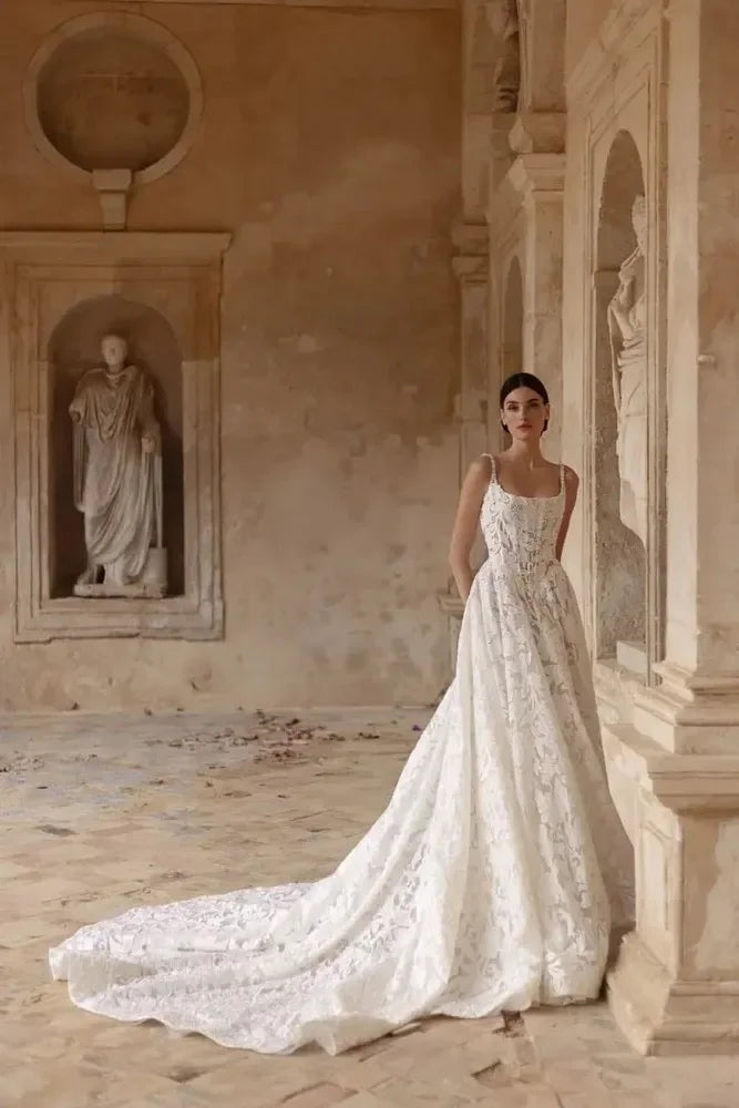 Lovely Spaghetti Straps Wedding Dress