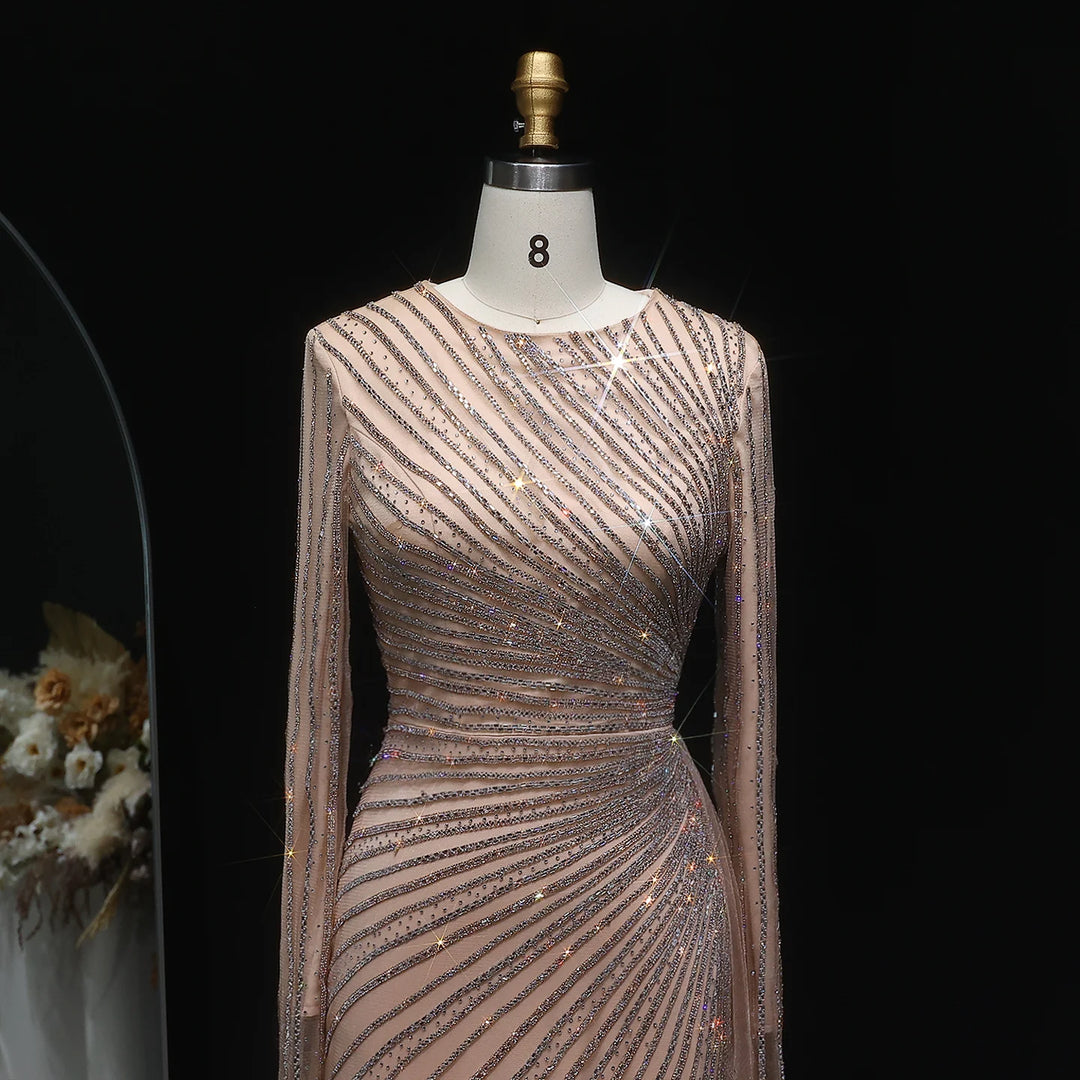 Luxury Long Sleeves Mermaid Evening Dress