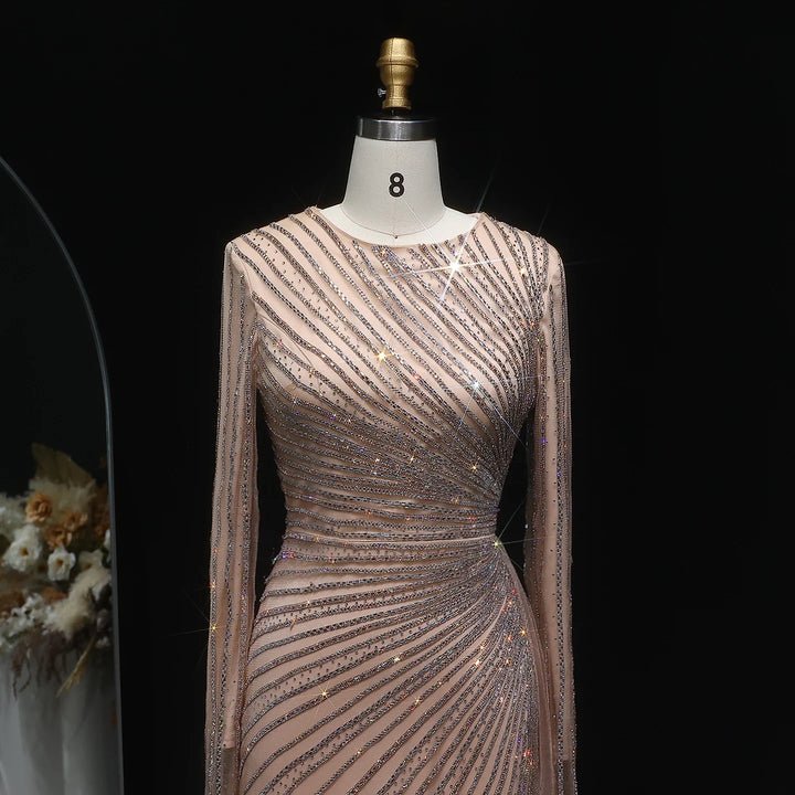 Luxury Long Sleeves Mermaid Evening Dress