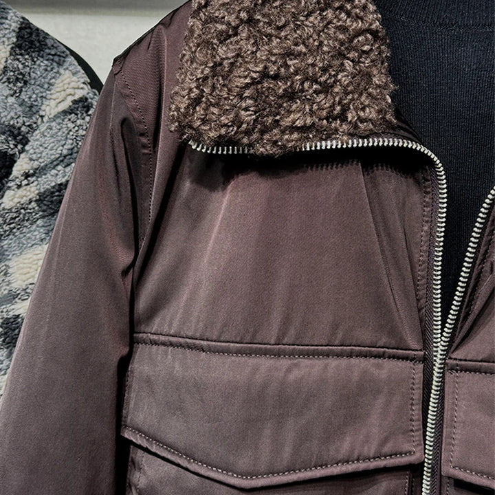 Fashionable Fur Collar Short Jacket