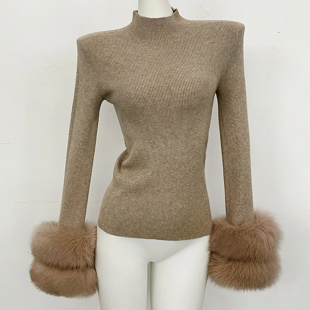 Refined Half Turtleneck Knit Warm Top