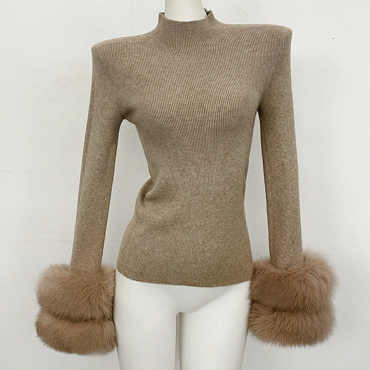 Refined Half Turtleneck Knit Warm Top