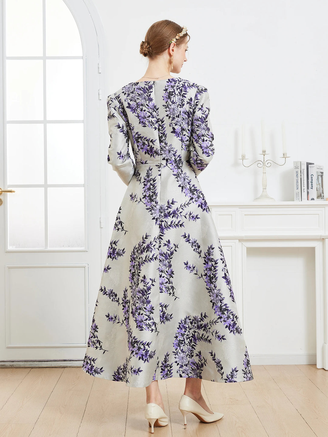 Gorgeous Jacquard Floral Maxi Dress