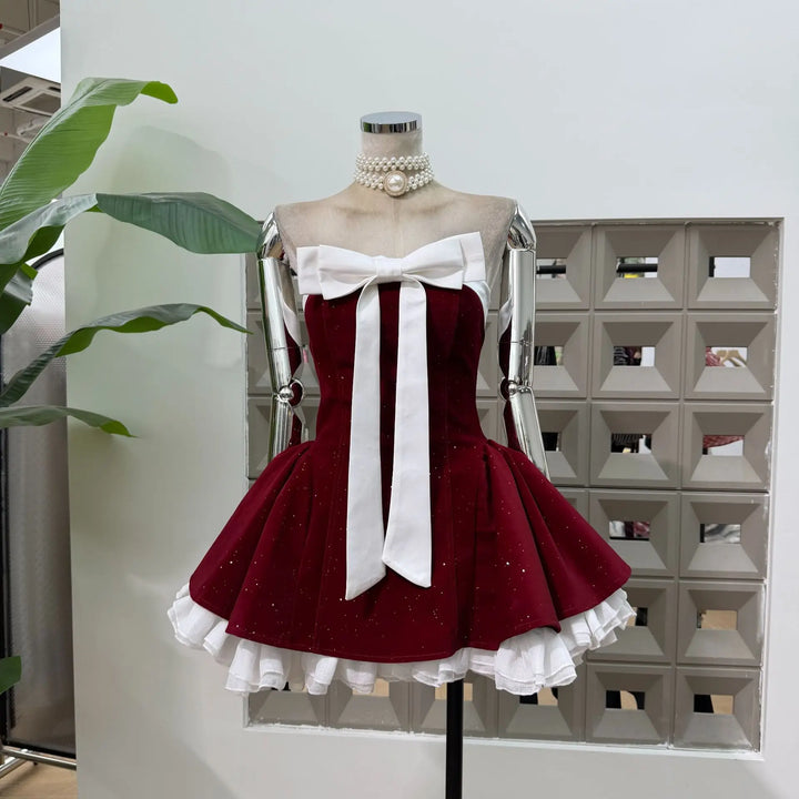 Stunning Polka Dot A-Line Mini Dress