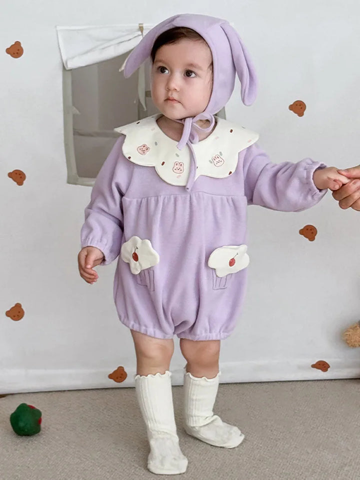 Classic Dots Embroidery Baby Girl's Jumpsuit