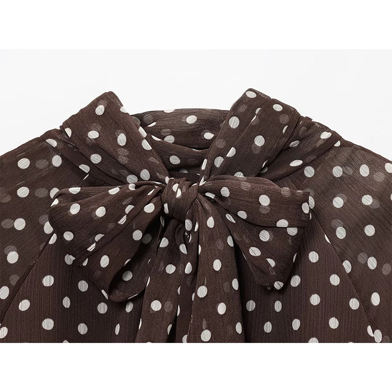 Stunning Polka Dots Chiffon Blouse