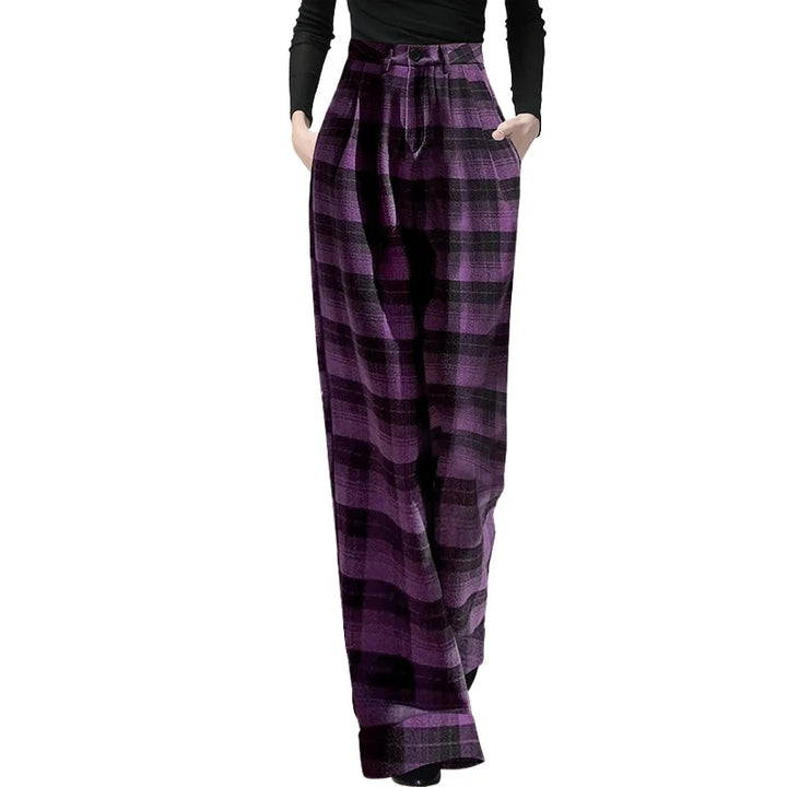 Elegant Straight High Waist Wool Pants
