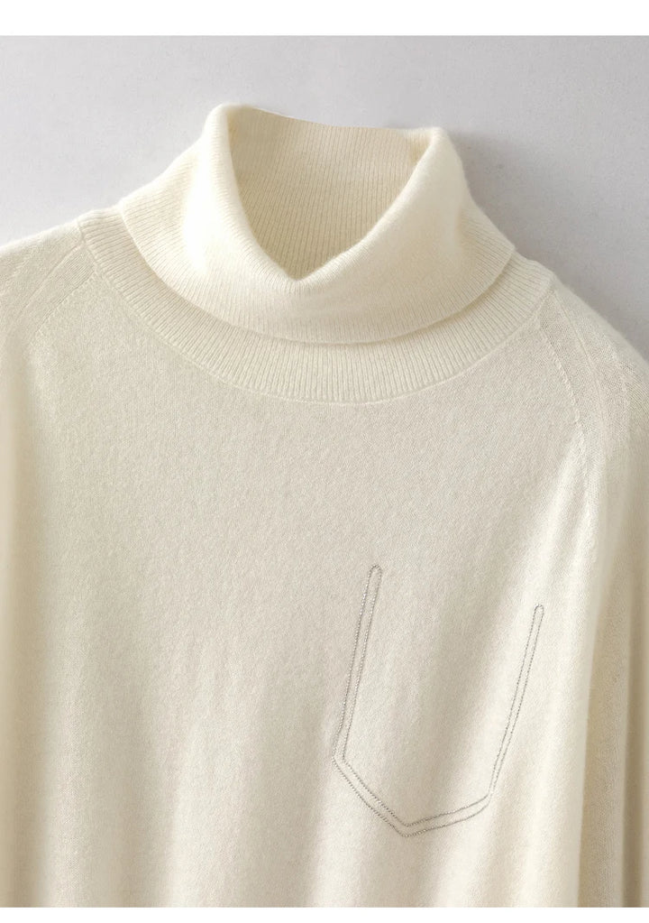 Mock Pocket Turtleneck Sweater