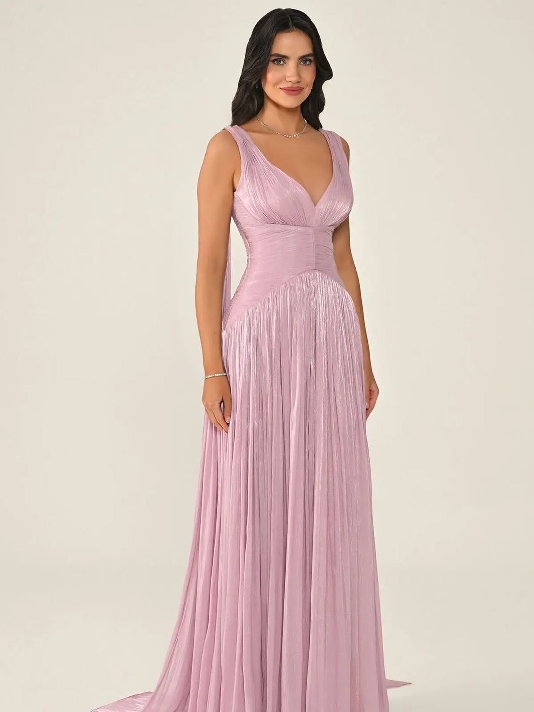 Lovely High Slit Lace-Up Prom Gown