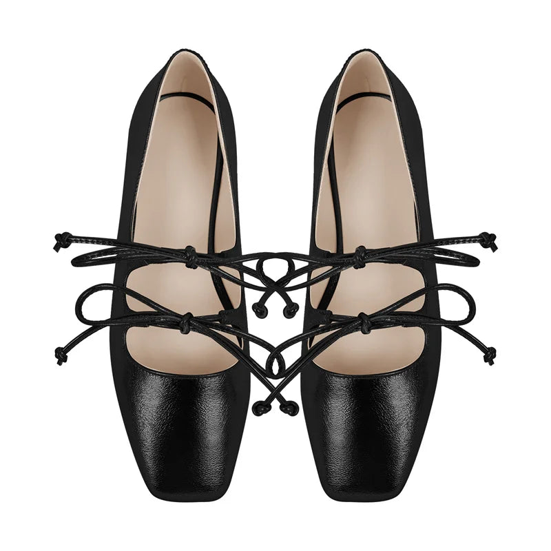 Square Toe Mary Jane Strap Shoes