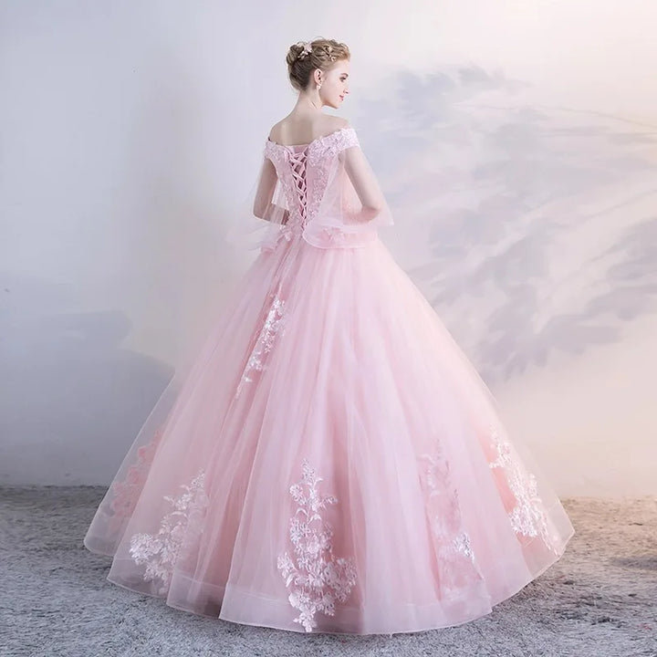 Exquisite Appliqued Tulle Ball Gown