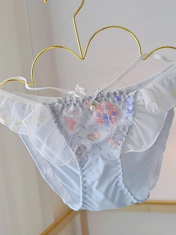 Stylish Mesh Embroidered Triangle Panties