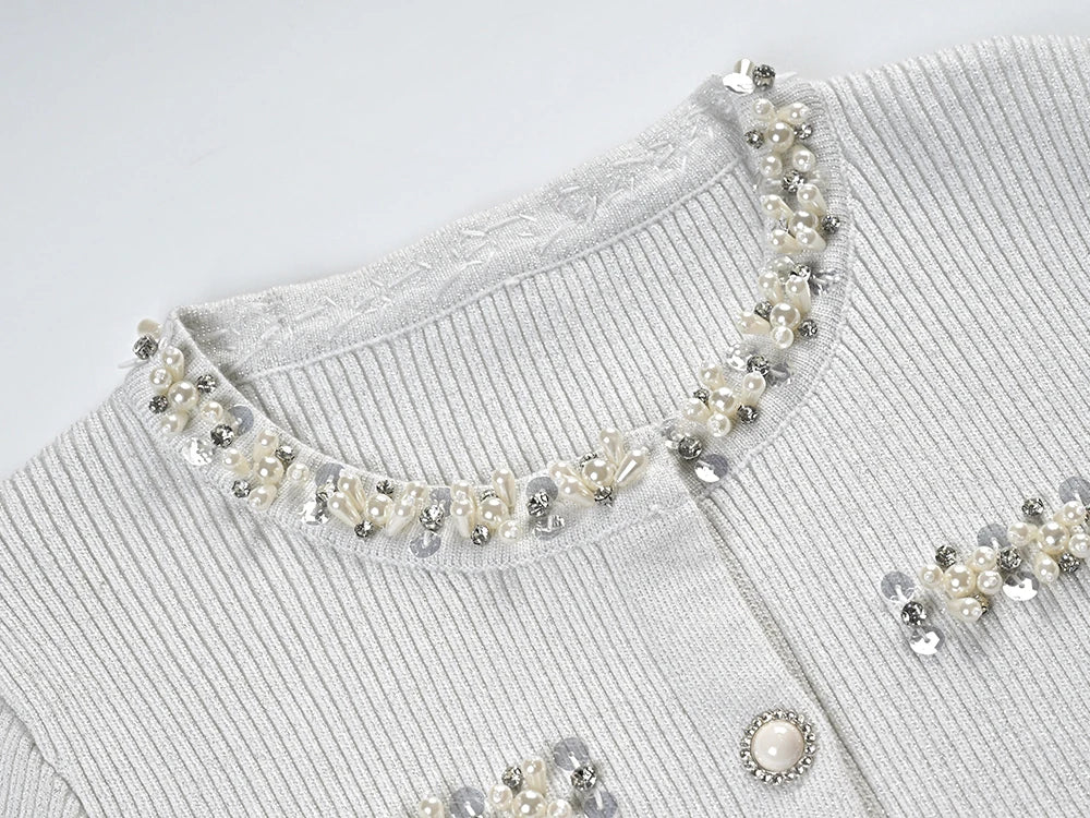 Stylish Round Neck Knitted Cardigan