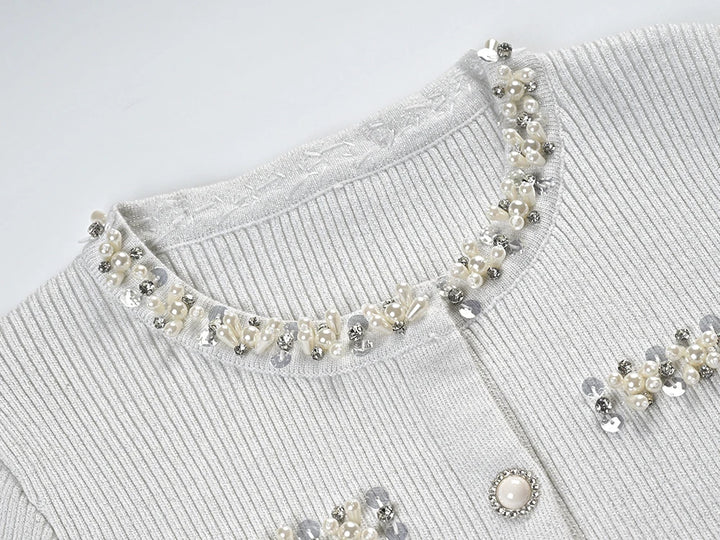 Stylish Round Neck Knitted Cardigan