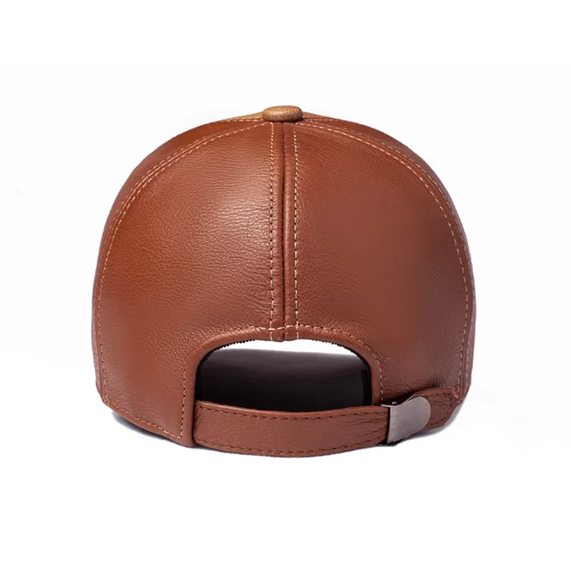 Premium Cowhide Leather Golf Peaked Hat