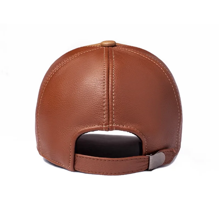 Premium Cowhide Leather Golf Peaked Hat