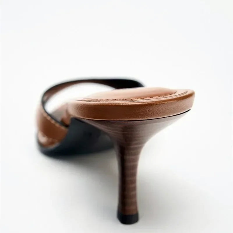 Timeless Open-Toe High Heeled Slippers