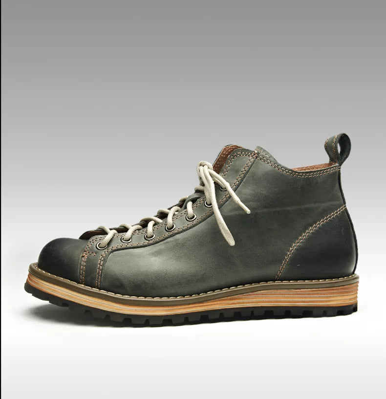 Stylish Cowhide Hiking Boots