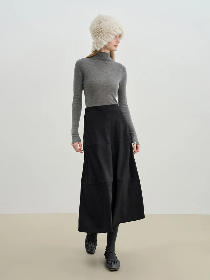Stunning A-Line Paneled Midi Skirt