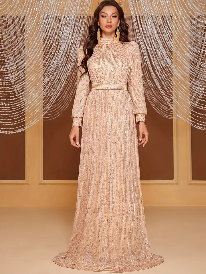 Delicate Long-Sleeve Maxi Dress