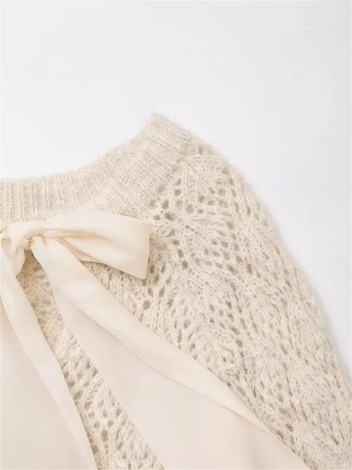 Trendy Silk Scarf Loose-Fit Sweater