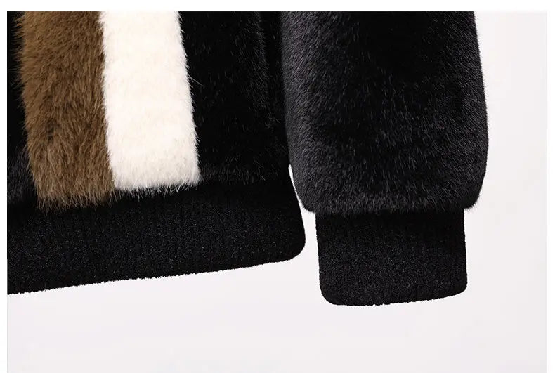 Trendy Golden Fur Short Lapel Coat