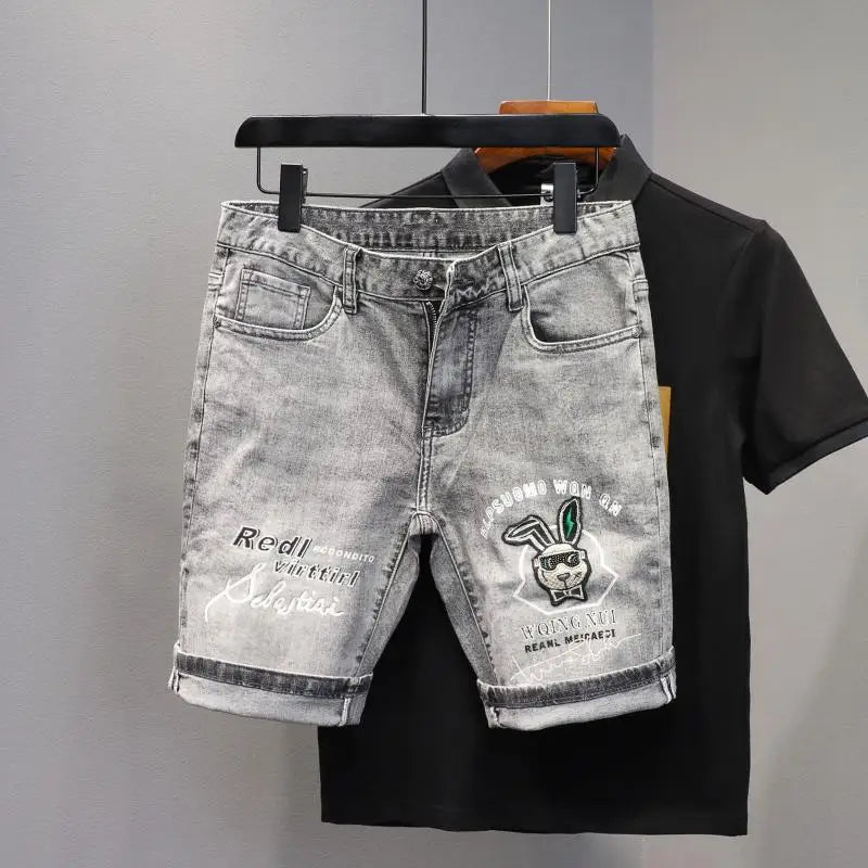 Stylish Rabbit Embroidery Shorts