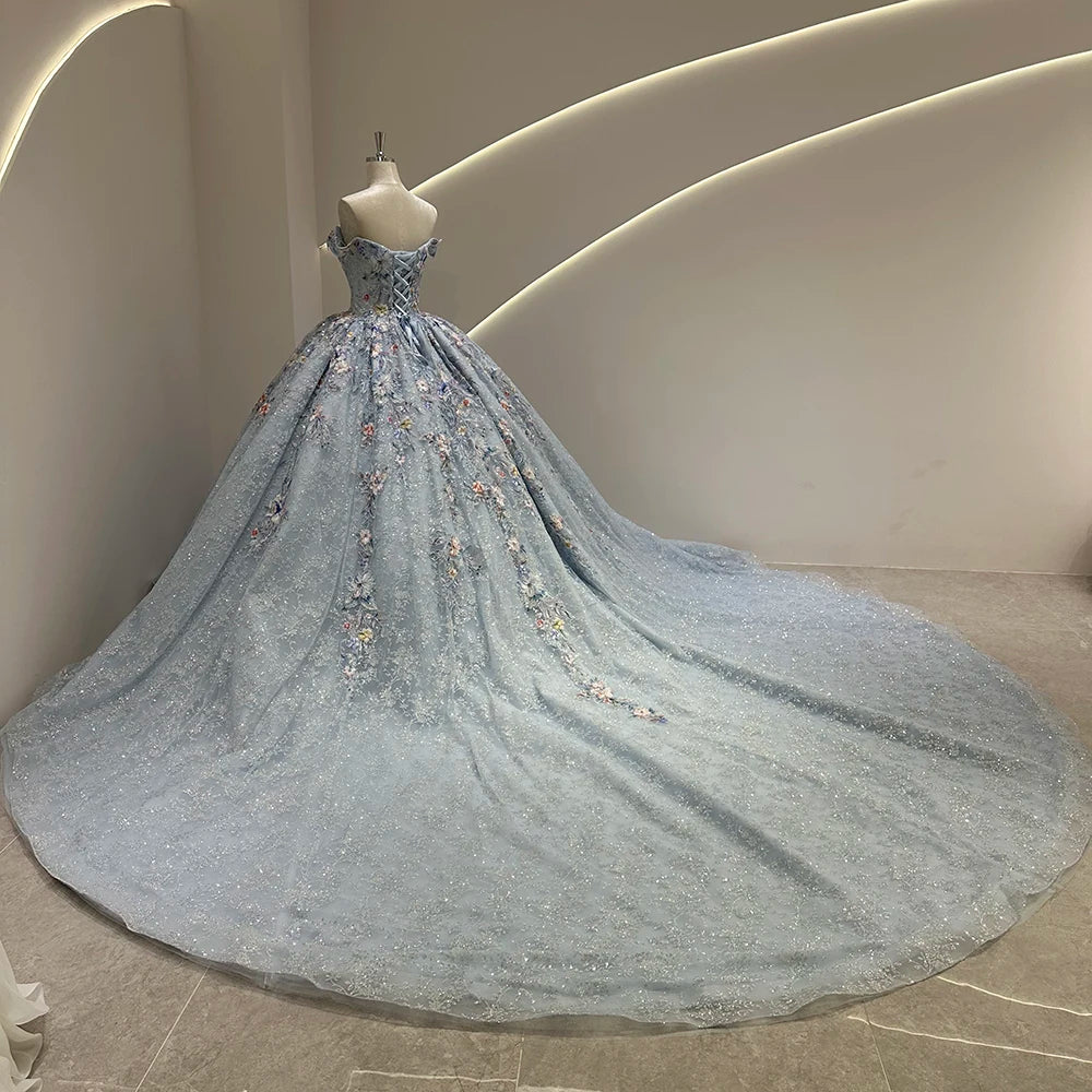 Exquisite Graceful Long Train Wedding Dress