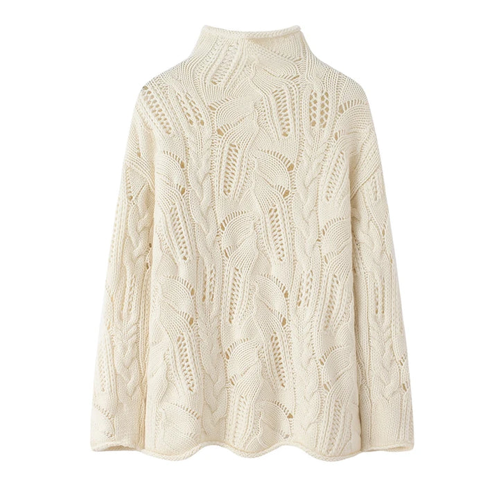 Stylish Hollow Twist Wool Sweater