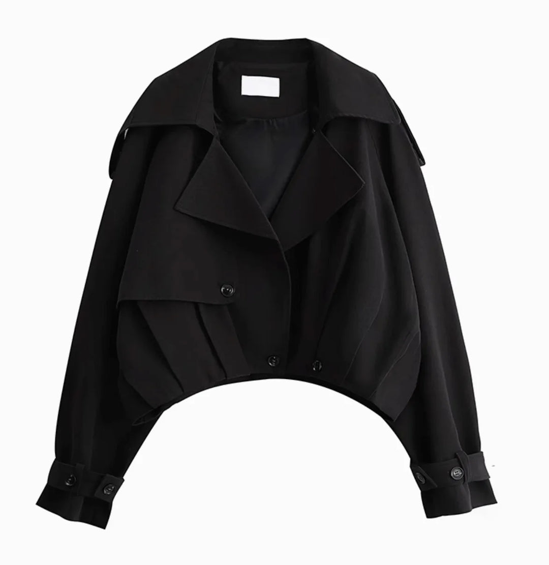 Stylish Cropped Short Trench Coat