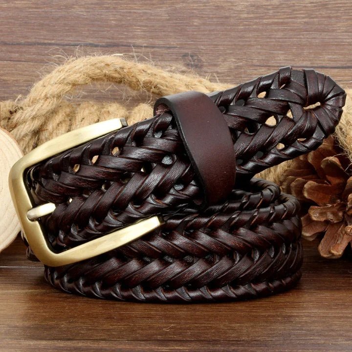Versatile Woven Knitted Leather Belt
