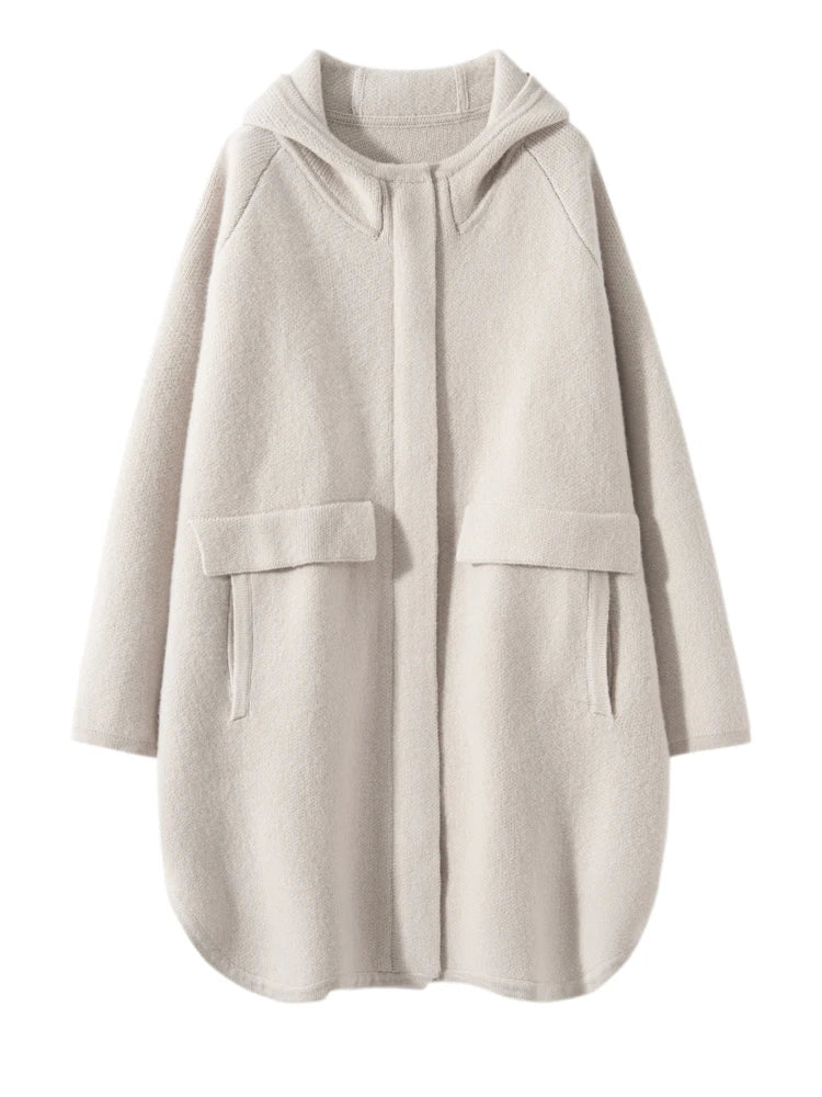 Comfortable Loose Long Cashmere Hoodie