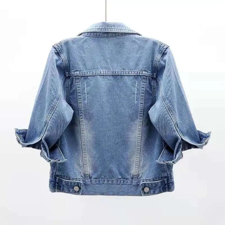 Classic Three Quarter Sleeves Jean Jacket