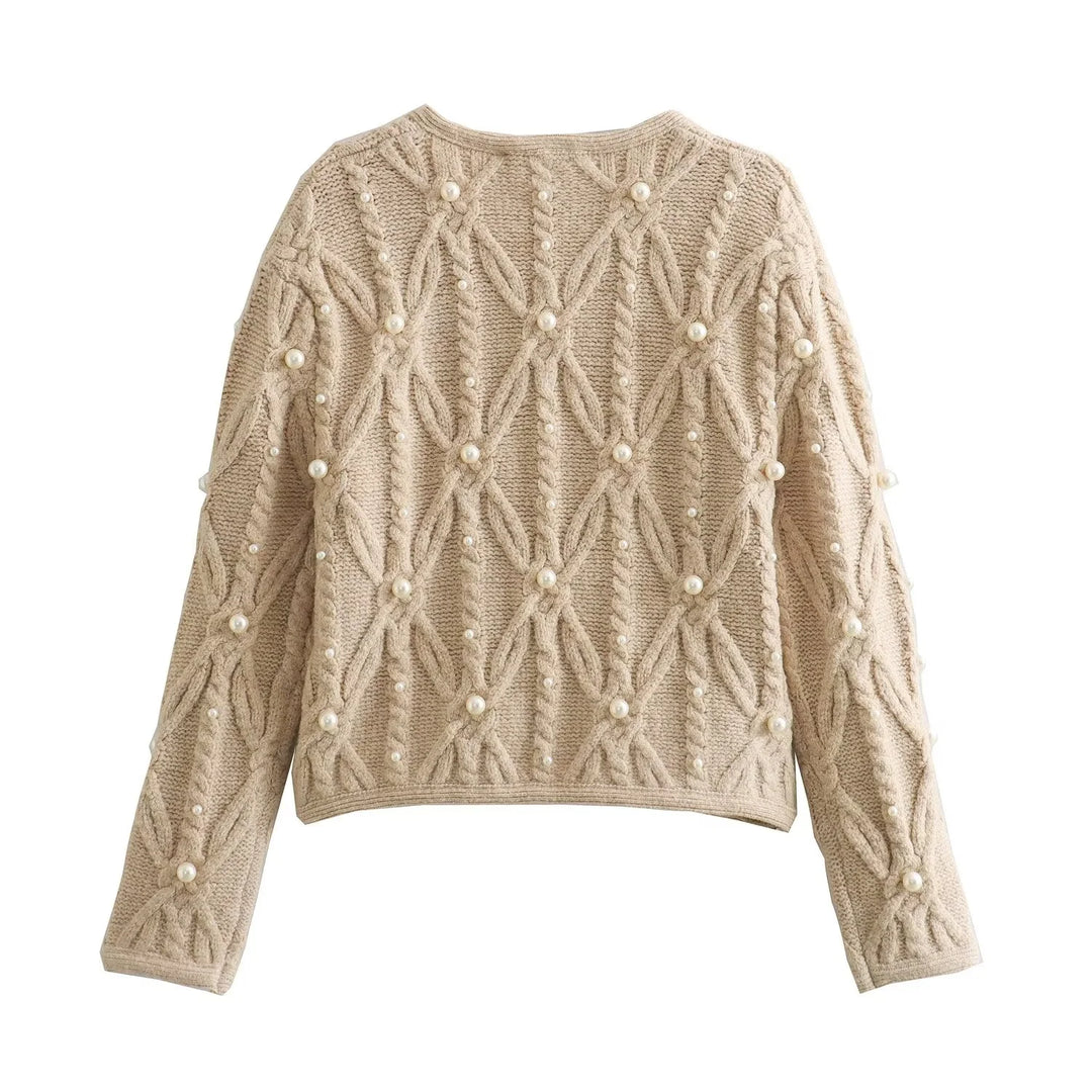 Graceful Pearl Knitted Short Jacket