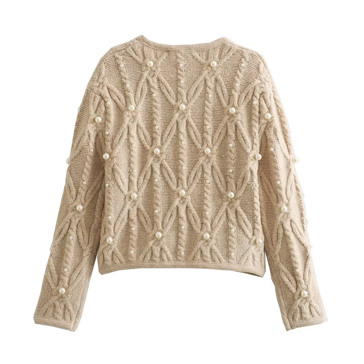 Graceful Pearl Knitted Short Jacket