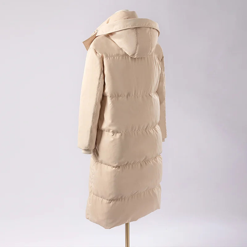 Puffer Long Coat With Detachable Cap