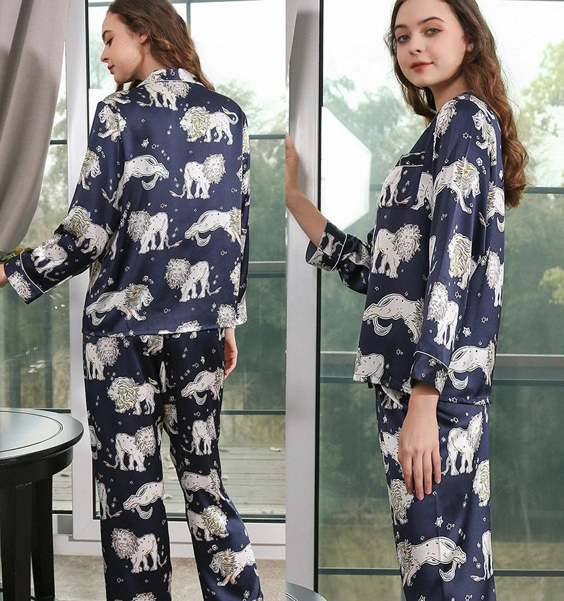 Long Sleeve Silk Pajamas