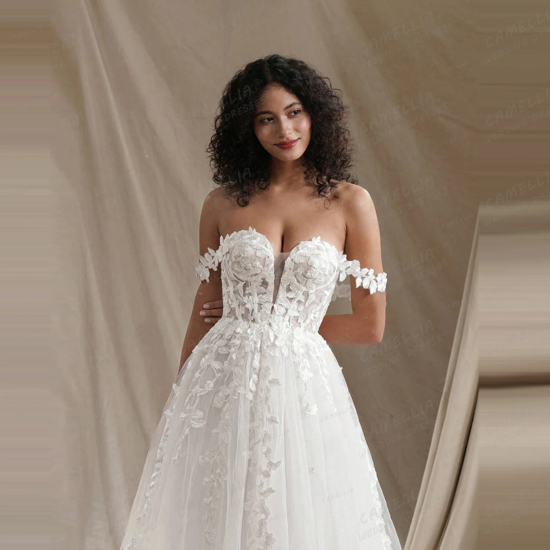 Stunning Tulle Backless Bridal Dress