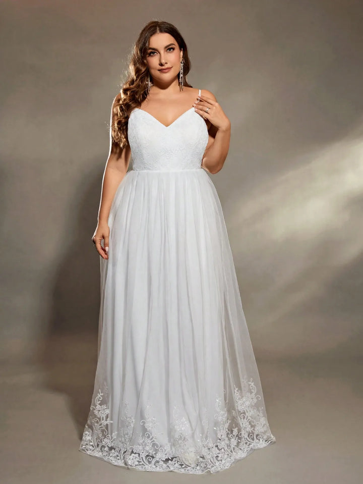 Sweetheart Collar Plus Size Wedding Dress