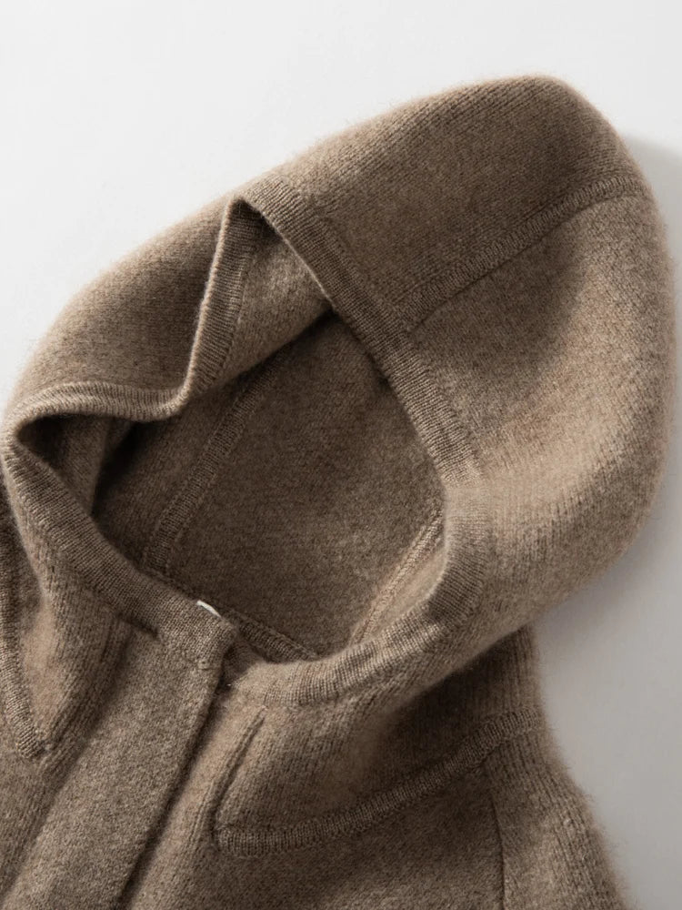 Comfortable Loose Long Cashmere Hoodie