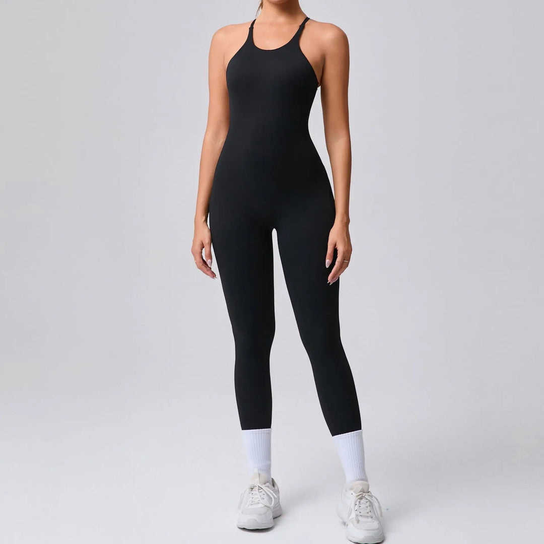 Stretchy Cross-Strap Training Romper