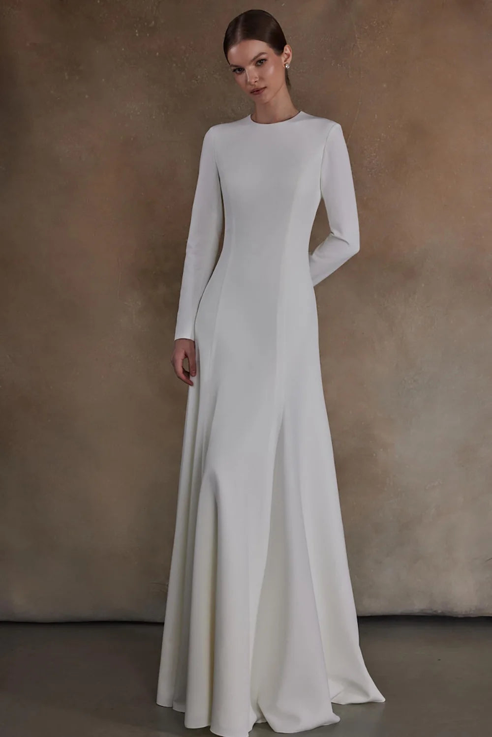 Modest Floor-Length Bridal Dress