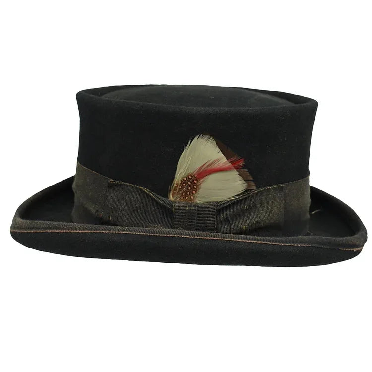 Stylish Decorative Flat Wool Hat