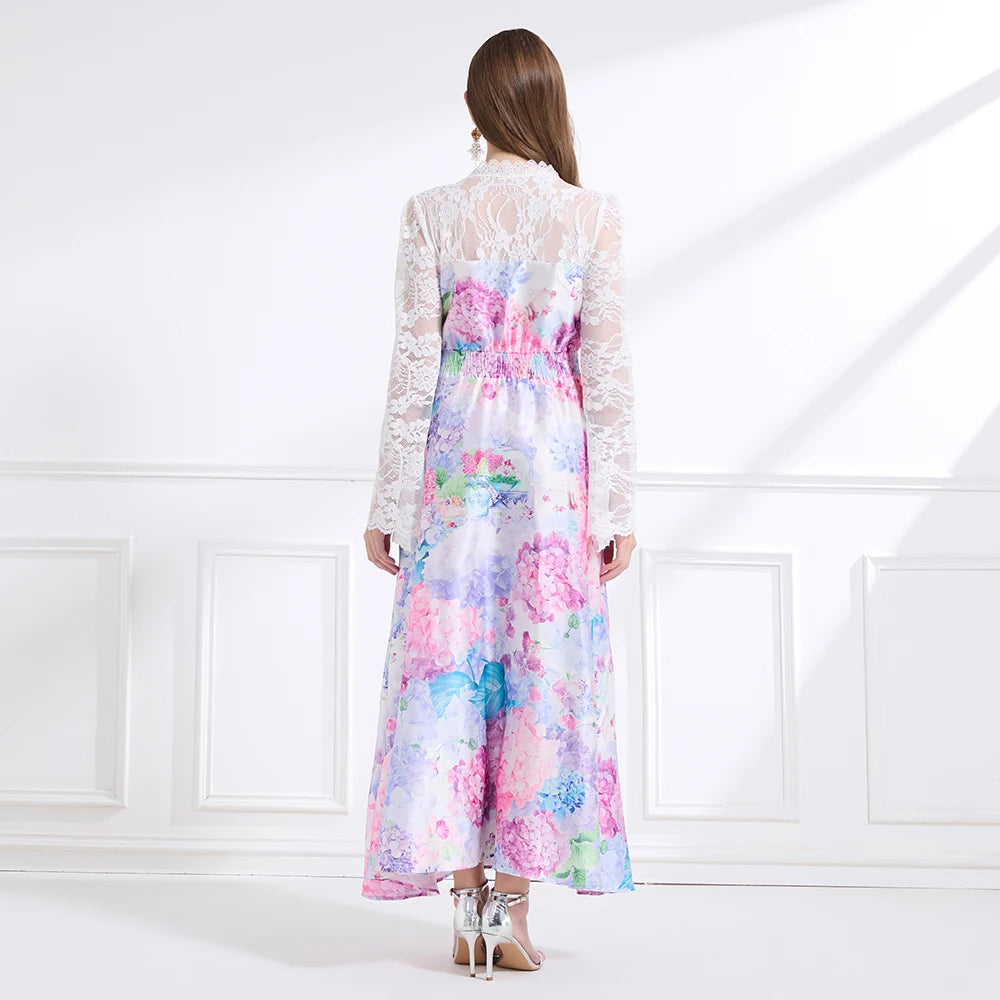 Refined Floral Print Maxi Dress