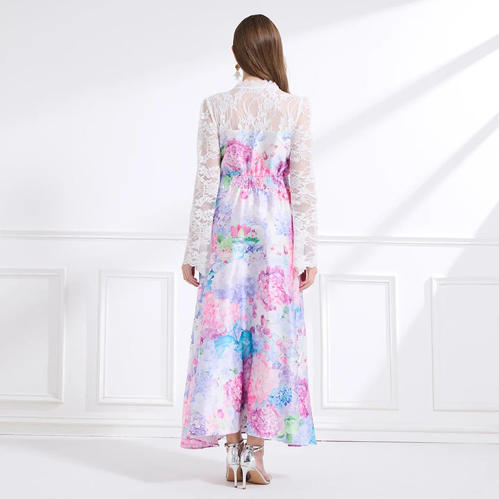 Refined Floral Print Maxi Dress