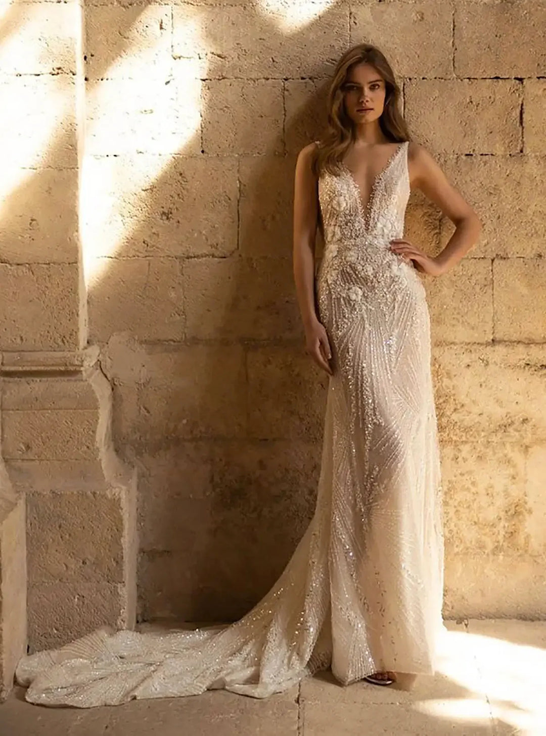 Brilliant Beading Appliques Bridal Gown