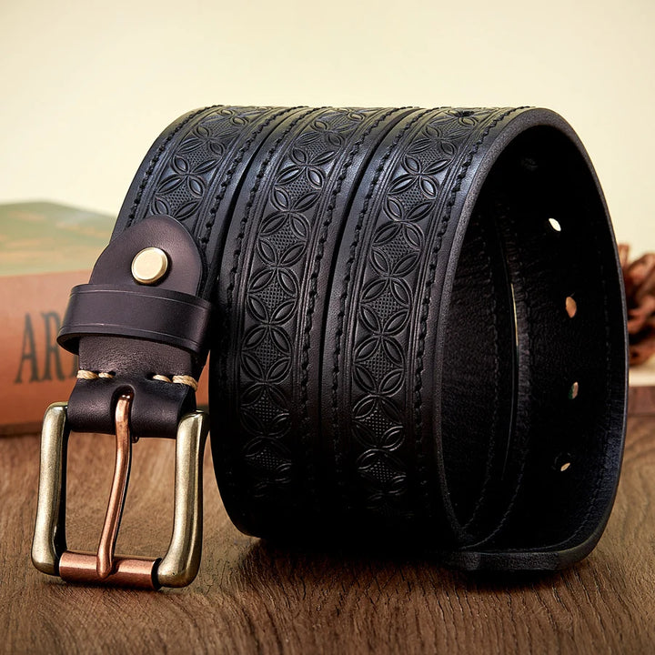 Embossed Western Cowboy Thick Belt