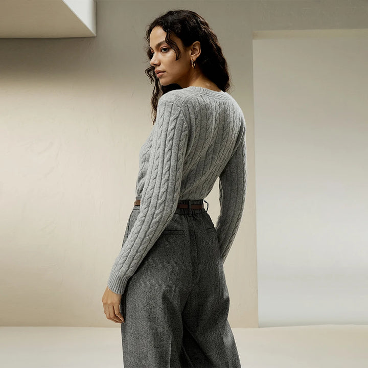 Cable Knit Cashmere Blend Sweater