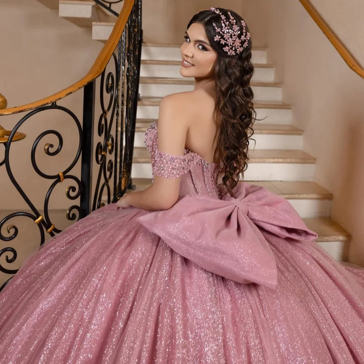 Graceful Shiny Tulle Quinceanera Gown