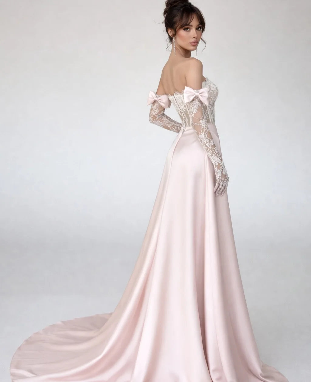 Stunning Lace Corset Prom Dress - With Detachable Train All For Me Today Stunning Lace Corset Prom Dress - With Detachable Train All For Me Today